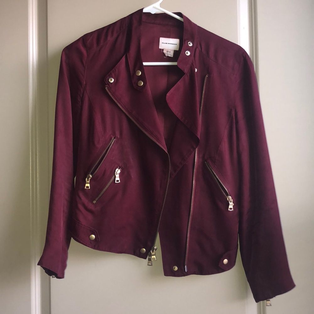 Club Monaco Silk Moto Jacket